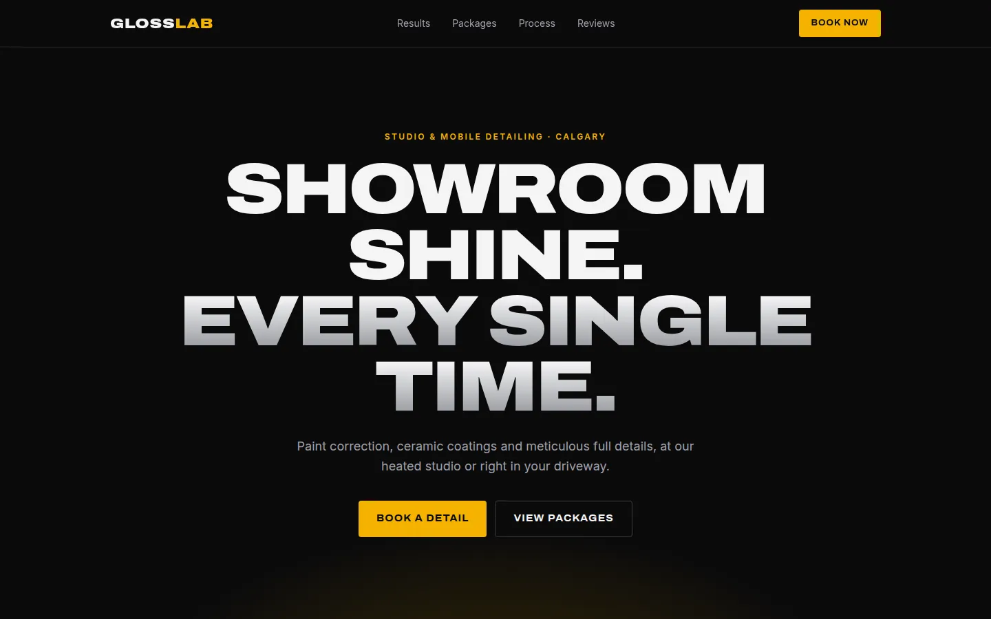 Homepage of the Gloss Lab Detailing demo site