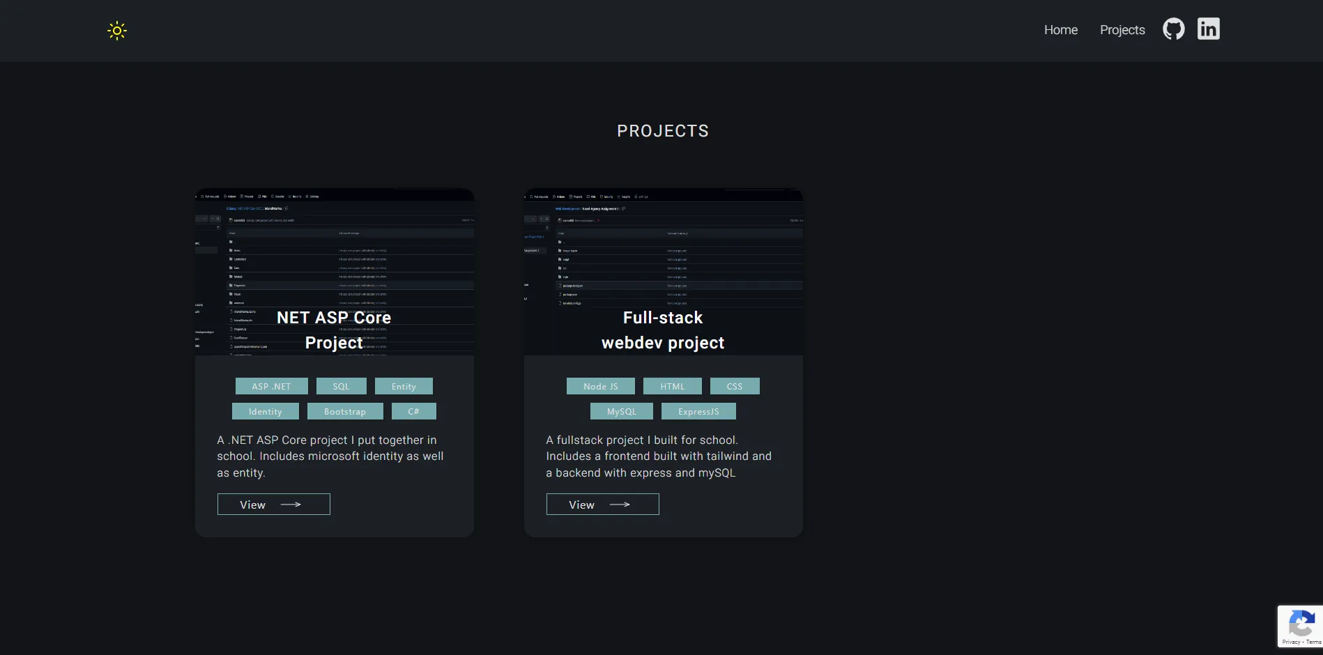 Screenshot of Portfolio